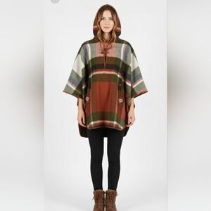 Wool Hooded Poncho